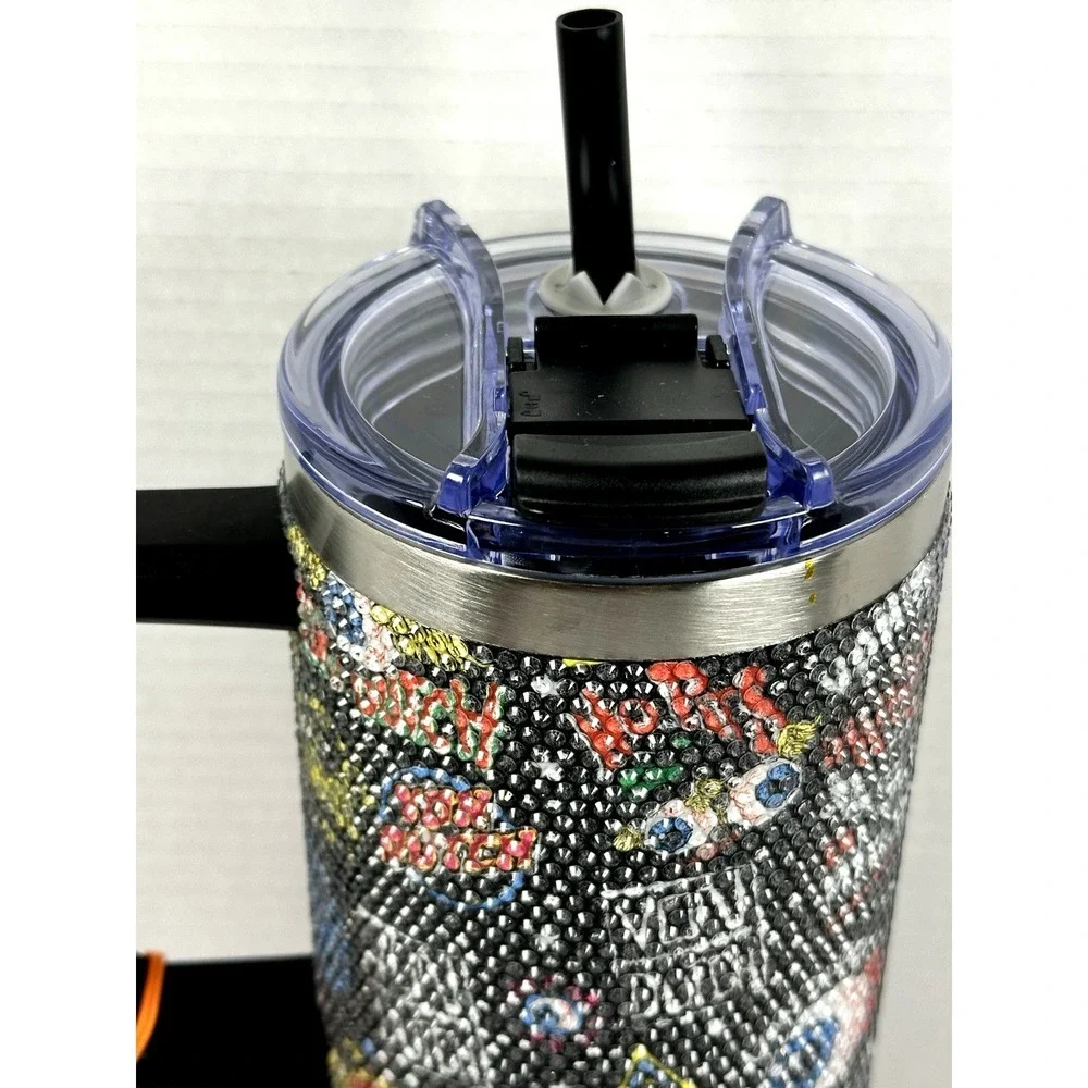 Von Dutch Rhinestone Tumbler Y2K Bling Cup Glam Sparkle Travel Mug
